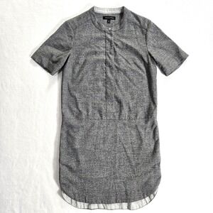 Banana Republic Shirt Dress Size 0 Womens Short SleeveButton Pockets HeatherGray